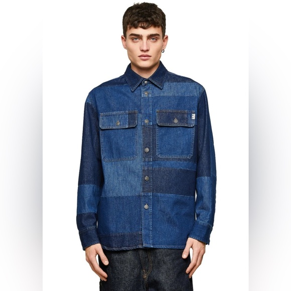 Diesel Patchwork Denim Shirt - S - Picture 1 of 8